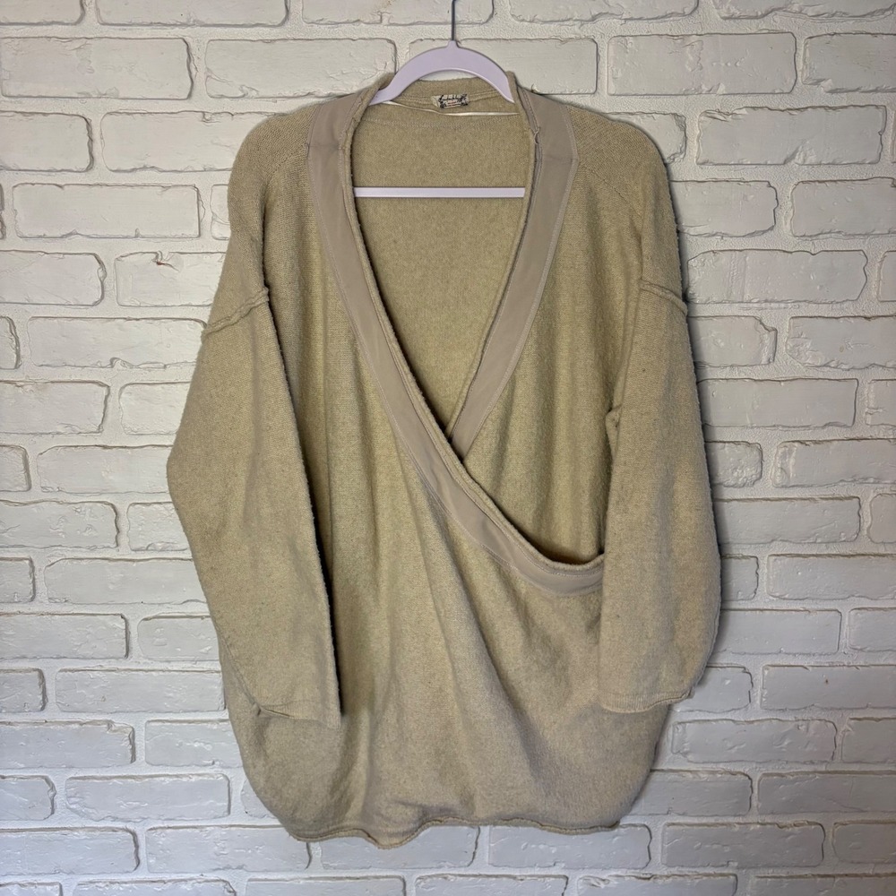 Free People Anyway Plunge Neck Oversized Sweater Women's Size Medium